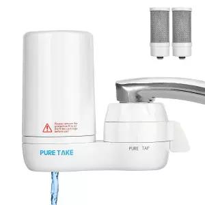 싱크대 수도꼭지용 퓨어 테이크 정수 필터 주방 싱크대용 380갤런 수도꼭지 장착 정수기 탄소 섬유 필터로