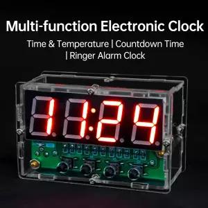 호환  DIY 디지털 시계 키트 DC 5V 날씨 시계 납땜 연습 전자 다기능 DIY 알람 키트