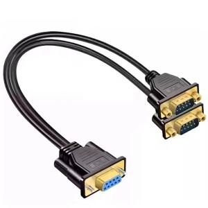 DB9 9Pin 데이터 케이블 수-암 금전 등록기 POS 디스플레이 직렬 분배기  연결 COM 2 in 1 to2 Rs232