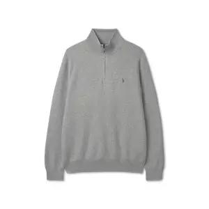 폴로 POLO RALPH LAUREN 코튼 쿼터 지퍼 스웨터 - 그레이