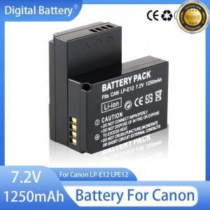 LP-E12 배터리 1250mAh 충전식 Canon EOS M M10 Kiss X7 Rebel SL1 DSLR 카메라