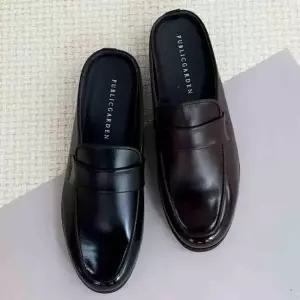 [RIZPICK]남성 가죽 뮬 블로퍼 여름 슬리퍼 샌들 구두 3cm