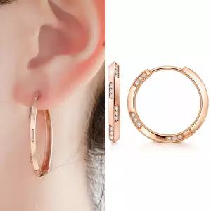 14K 랩다이아 컷팅 원터치 링귀걸이 20mm 30mm