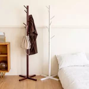 소나무 원목 우드 스탠드 옷걸이 가방 모자 옷정리 일자 행거