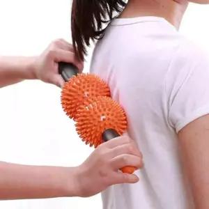 롤러 마사지기 트윈 경추 스파이키 근육이완 마사지볼 고슴도치 등마사지 기본 