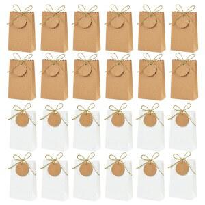 포장끈 크래프트 종이 선물 상자 밧줄이 달린 레트로 사탕 쿠키 가방 결혼 축하 생일 파티 용품 크리스마스 포장 10 50