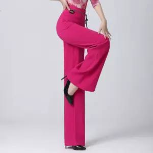 핑크 와이드 바지 의상 라틴 라인 스포츠 라인댄스 공연복 댄스복 팬츠 여성