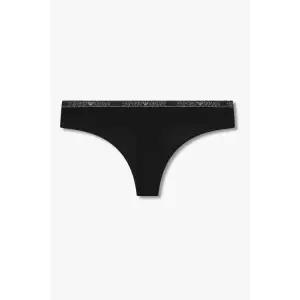 매장정품 EMPORIO ARMANI UNDERWEAR 엠포리오 아르마니 언더웨어 여성 메탈릭 밴딩 레이온 티팬티_블랙 082