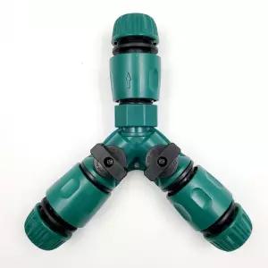 Y자형 3구 물 호스 분배기 밸브 커넥터 수도 연결 기 Itj3+5PfS