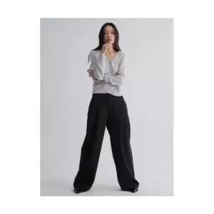 매장정품 8SECONDS 에잇세컨즈 셋업 투턱 와이드 슬랙스 블랙 356321WC25 1301604