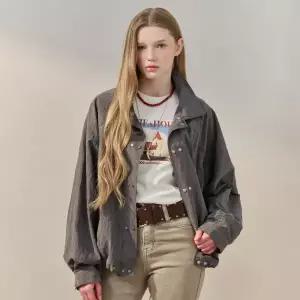 [롯데백화점]마쟈 더블 스냅 셔츠 카라 블루종 점퍼 ZF04QJ010NH