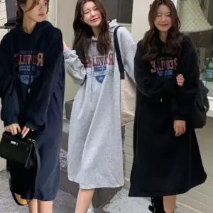 나시원피스 여성 도톰포근 트임 따뜻 기모안감 겨울 후드 원피스