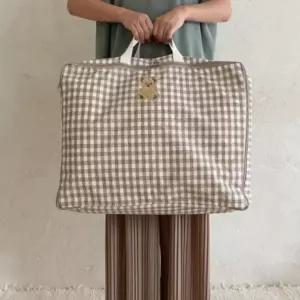 정리 침구 체크무늬 파우치 어린이집 계졀별 집이불 이불 체크무늬파우치