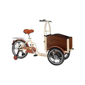 역3륜자전거 나무 버킷 애완동물 자전거 장바구니