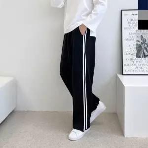 남성 트레이닝 두줄 트랙 스트링 힙한 와이드 팬츠