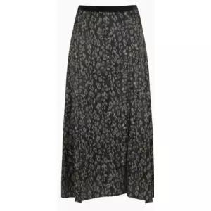 매장정품 SISLEY 시슬리 프린트 벨벳 밴딩슬릿 스커트 1294746