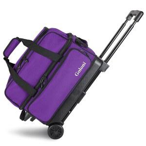 골로니 더블 롤러 볼링백 2개 별도의 신발 수납공간이 있는 볼볼링백 바퀴가 달린 접이식 손잡이가 40인치까지 늘어납니다