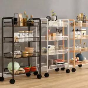 [무료배송] 철재 이동식 트롤리 메쉬 선반 5단 틈새선반