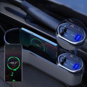 [호환품]범용 카시트 갭 정리함 컵 거치대 자동 콘솔 사이드 포켓 무선 충전 IOS C타입 개폐식 케이블