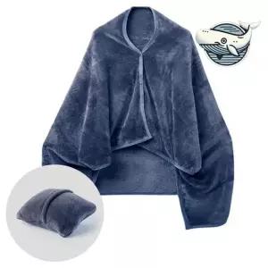 포근한 극세사 똑딱이 담요 쿠션 캠핑 무릎담요 망토