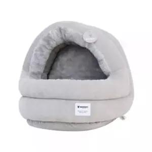 [반려] 강아지 극세사 동글 하우스 그레이 1P 고양이 숨숨집