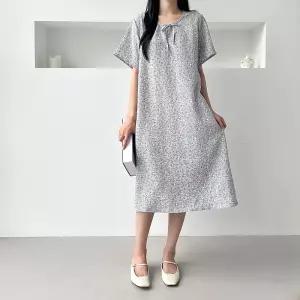 여성 여름 인조인견 반팔원피스 하늘하늘 꽃무늬치마