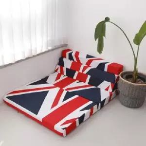 극세사이불 더크린 푹신한 5단접이식 매트리스토퍼 유니언잭 싱글
