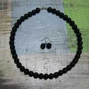 우아한목걸이 무광오닉스 여자 여성 목걸이 귀걸이 세트