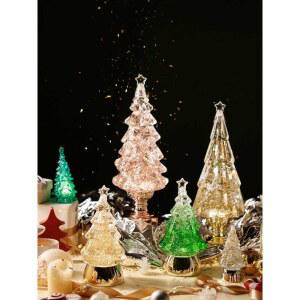 크리스탈 트리 오르골 장식품 산타 115 이브 8개의 눈사람 눈꽃 풍경 수정