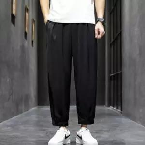 남자 허리 밴딩 패션 팬츠 편한 통 넓은 바지 슬랙스 빈티지 청바지 워싱 반바지 면바지