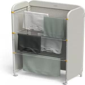 조셉 이클립스 3단 조절식 세탁 건조대 통합 패브릭 커버 바퀴 포함 접이식 헤비 듀티 에크루