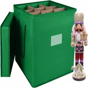 Tngan 크리스마스 호두까기 인형 및 피규어 수집품 보관함 9개의 홀리데이 장식품 장착 최대 16인치 높이의