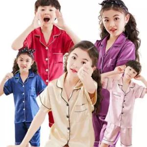 아동 수면 파자마 여름 홈웨어 반팔 카라 어린이 잠옷 여아원피스 초등 주니어 유아내복 아기 실내복 키즈