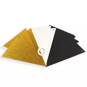 파티용품 가랜드 깃발모양 삼각 블랙 화이트 골드 생일 장식 파티가랜드