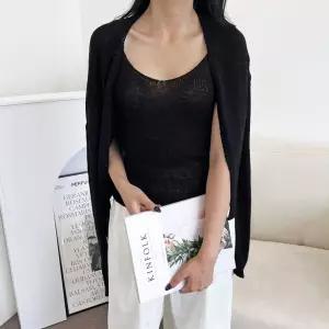 여자브이넥니트나시가디건set