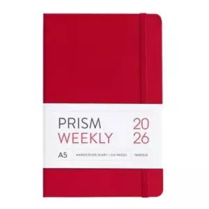 [문구/오피스] 위클리 스케줄러 A5 프리즘 다이어리 날짜형 레드