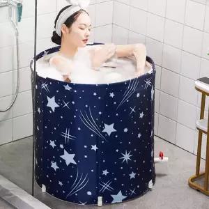 성인 접이식욕조 블루 1인욕조 간이 미니 반신욕 반신욕기 가정용 사우나 L751