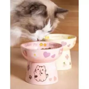 [반려] 고양이 대용량 세라믹 식기 1P 키높이 밥그릇 보울