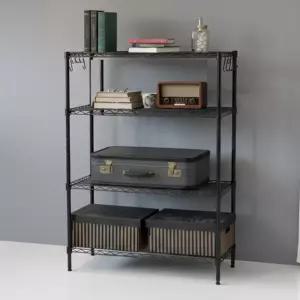 메탈선반 수납장 블랙 4단 900