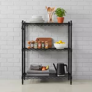 메탈선반 수납장 블랙 3단 900