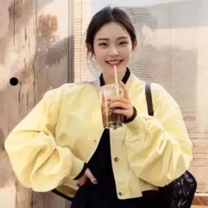 J2K 바시티 데일리 자켓 간절기 여자 블루종 아우터 크롭 항공점퍼