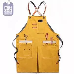( )다용도 바리스타 앞치마 워크 목공용 앞치마 작업용 캔버스 튼튼한 방수