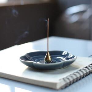 받침 접시 침향 점향기 영청 플레이트 받침대 꽃이 모기향 향대 블루 라인 향접시 향로