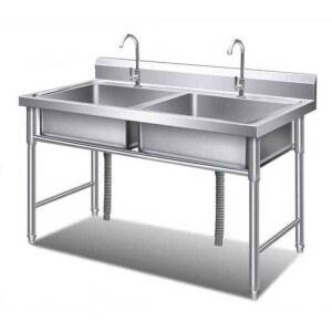 업소용작업대 개수대 업소용싱크대 100x50x80이중풀 세정대 2구 구성품사진참조 스텐