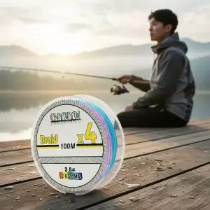 고강도 4합사 낚싯줄 3호 100m PE라인 오색 합사 낚시줄