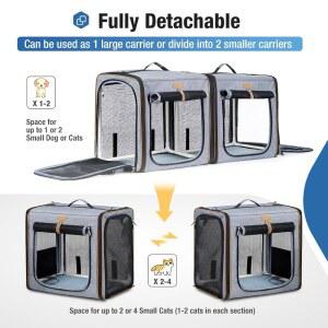 2마리 고양이용 여행용 해먹 IN X16 이동용 회색 캐리어 고양이 17 없음 잠금 장치가 캐리어 대형 X13 X2 지퍼 쓰레기통이 전국 있는 반려동물