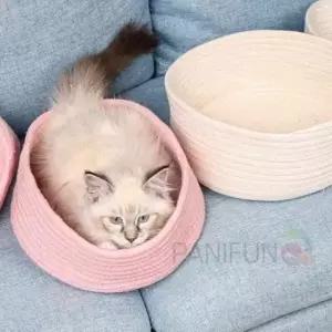 [반려] 고양이 바구니 캣하우스 냥이 침대 고양이용 바스켓 애완동물 휴식 공간