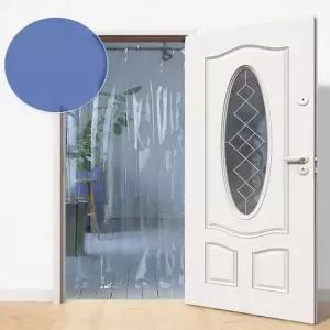 아파트비닐커튼 식당 현관 파랑 여름 문발커튼