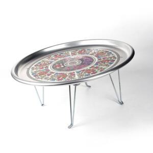 [2개구성] 옛날 1호42cm 특대/발상/오봉 접이식 밥상 양은 EWF34A16