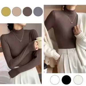 골지니트 간절기 목보호 코디 패션 반폴라 티셔츠